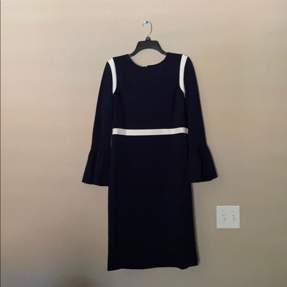 Navy blue and white dress